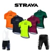 STRAVA Men's Summer Jersey Set Short Sleeve Road Bike Mountain Bike Breathable Quick Dry Sponge Cushion 1