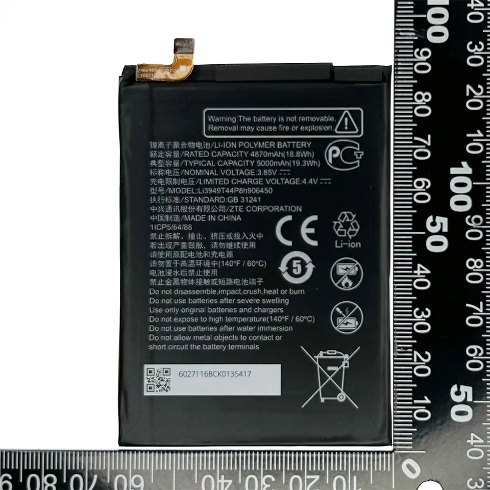 Genuine Li3949T44P8h906450 5000mAh Battery For ZTE Blade A52 4G
