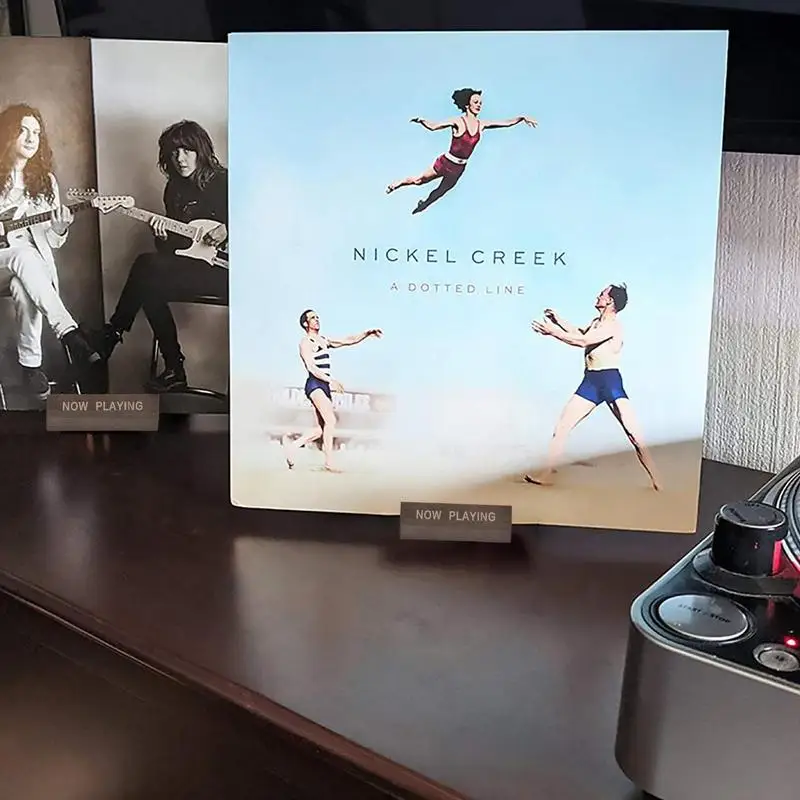 Wooden Record Stand Now Playing Tabletop Holders For CD LP Albums Minimalist Home Decorative Ornaments For Displaying Vinyls #W0