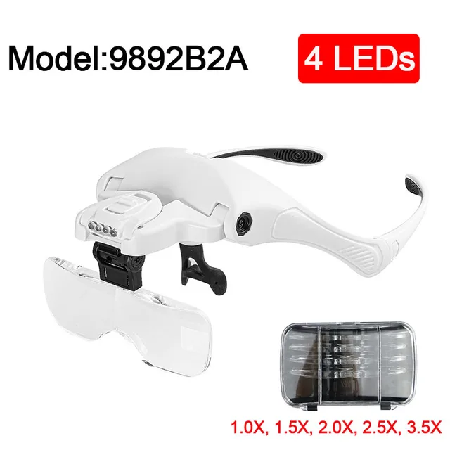 Magnifier with 4 LED