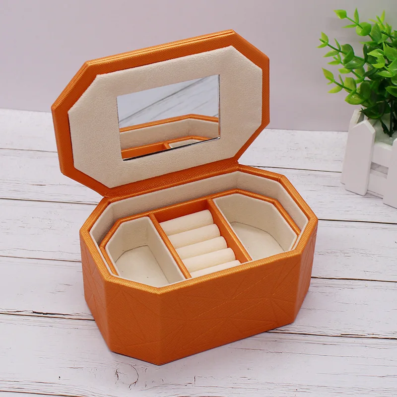 

Small jewelry storage box, women's portable family travel earrings, necklace storage box, women's ring organizer, Puge display b