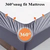 Organic Bamboo Bed Fitted Sheet Solid Color Silky Bed Cover Luxury Mattress Cover with Rubber Band Double Queen Size Customized 5