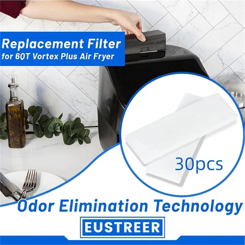 

30 Piece Replacement Filters White Filter Cotton Odor Erase Absorbing Deodorizing Suitable For Instant 6-Quart Air New Dropship