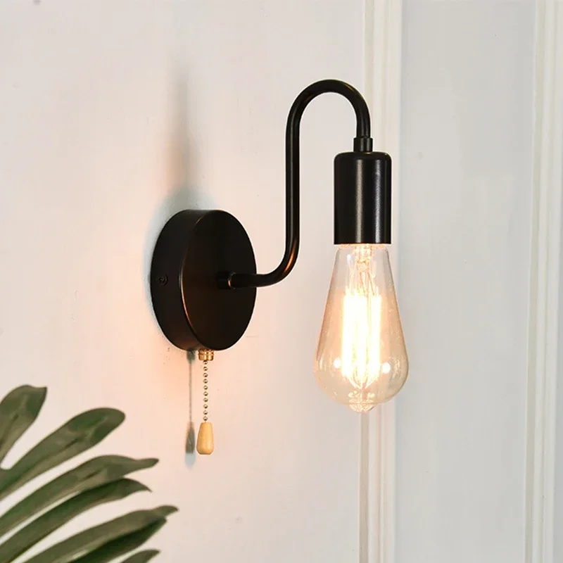 

Retro Industrial Style Art Black Metal Wall Lamp Restaurant Bar Balcony Corridor Staircase Aisle Lamp Single Head Wall Lamp