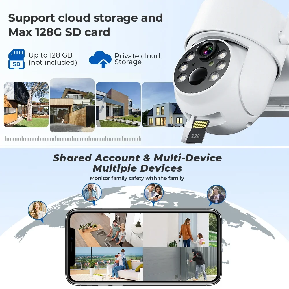 Wireless Solar Camera Outdoor 4MP Wifi PIR Human Detection 7800mAh Rechargeable Battery HD 1080P Security Camera iCSee App wifi camera surveillance camera solar camera solar security camera
