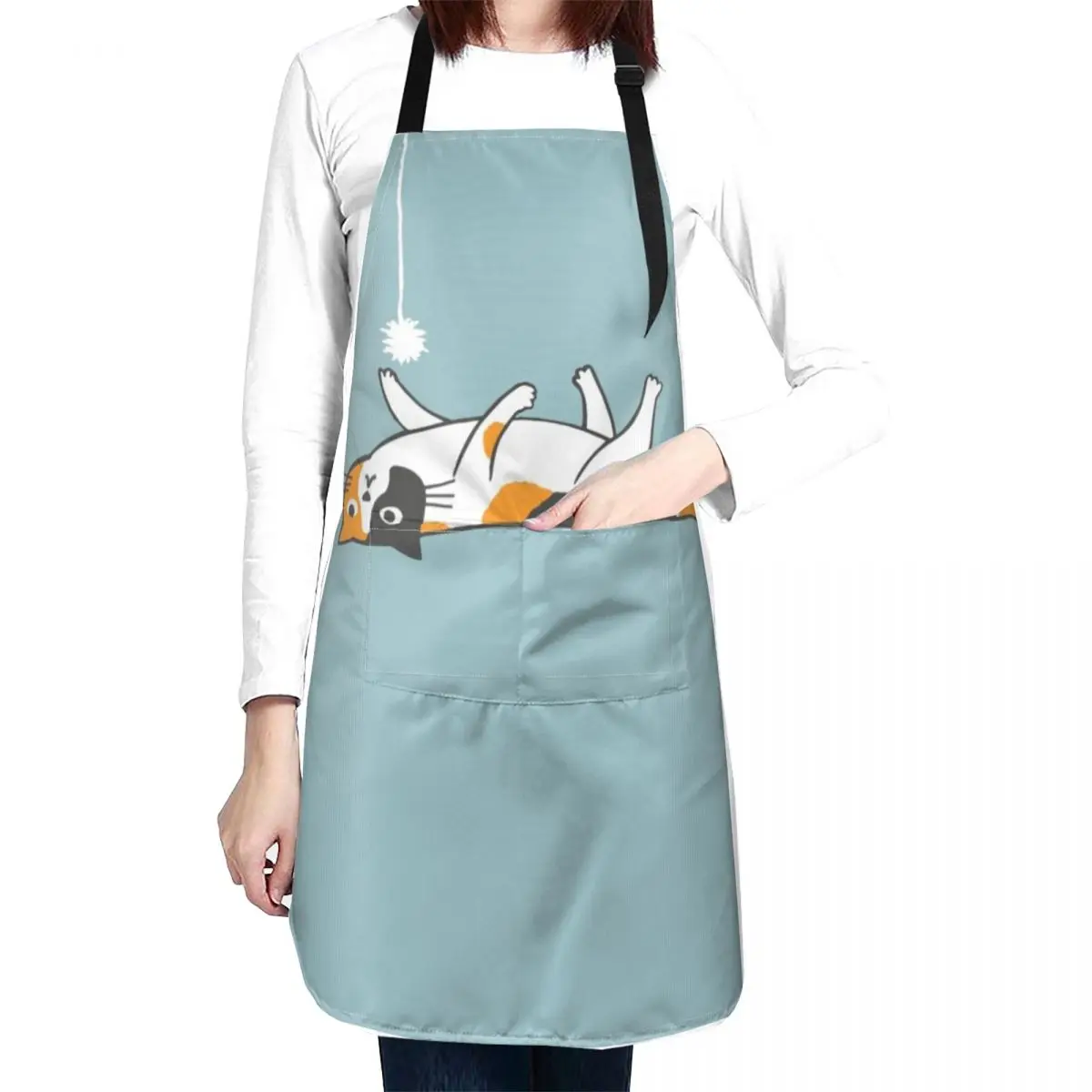 

Funny Bored Calico Kitty Cat Apron Kitchen Chef kitchen jacket woman Camping apron