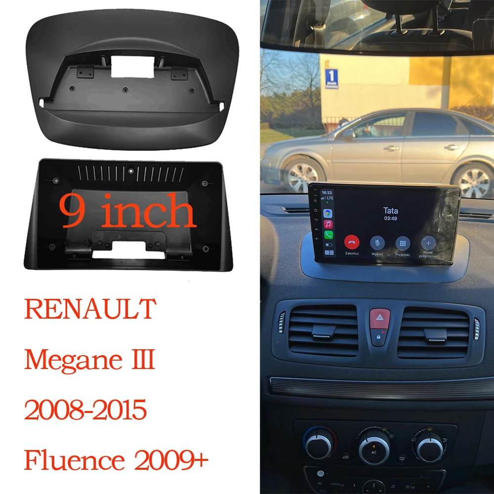 

Автомобильная рамка для RENAULT Megane 3 2008-2015, FLUENCE, навигационная рамка, адаптер, крышка, стерео проигрыватель, установка, панель с объемной отделкой