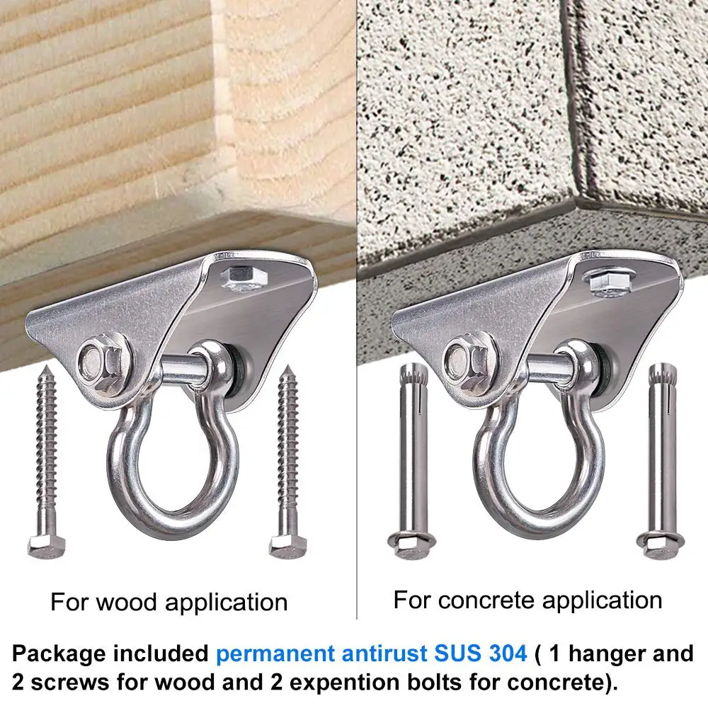 Aerial Swing Hangers 500kg Capacity Ceiling Mount for Yoga Hammock Chair Sandbag Punch Bag 304 Stainless Steel Swing Accessories 4