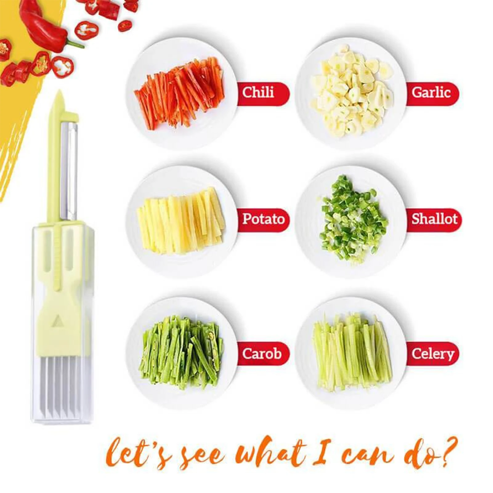 Vegetable Fruit Onion Cutter Peeler Shredder Multifunctional Kitchen Tool