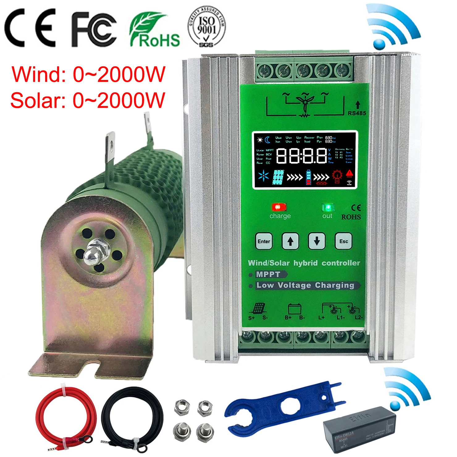 Newest 3000w Mppt Wind Solar Hybrid Charge Controller Lithium Lead Acid