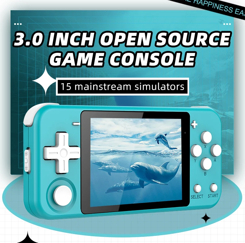 Console Portable Rétro 9999 Jeux – Écran 3.5" + Piles AA Incluses – Idéal Enfants & Adultes (Bleu)