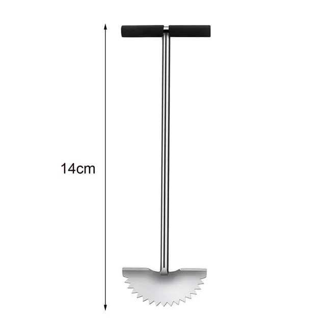 Vágáskaparó Half Moon Forma Vágó Lapáttány-Fogantyú Éles, Fogazott Pázsit Edger Rozsdamentes Acél Kézi Edény Trimmer - Image 5