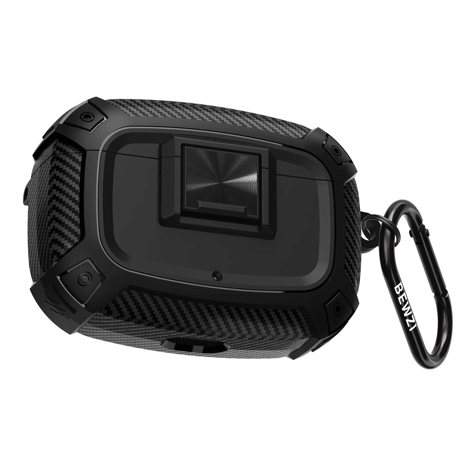 Carbon Fiber Pushbutton Protective Earbud Case Cover