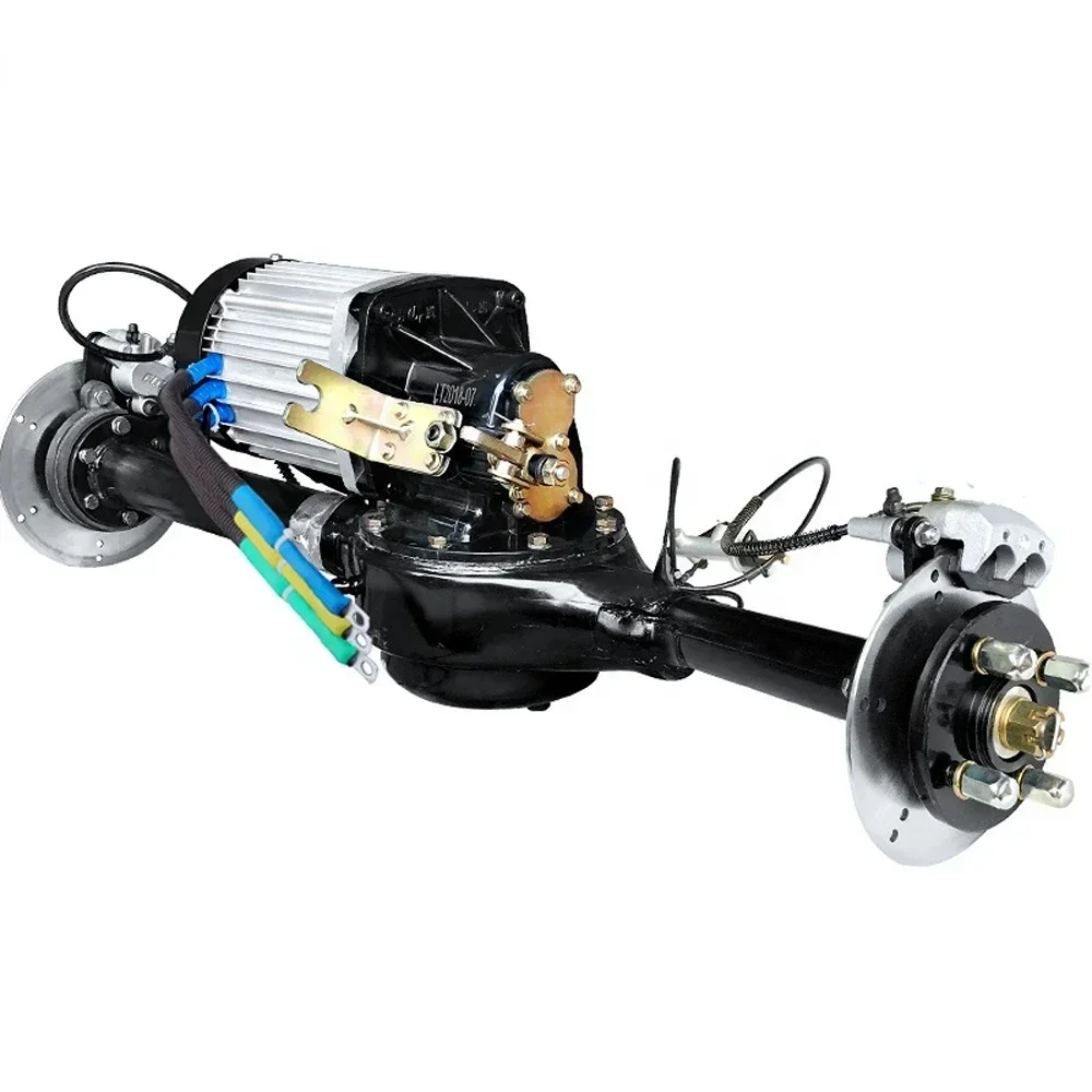 

3000 W 60V 72V Brushless Differential Motor Disc Brake Rear Axle Assembly For Big Electric Cars Conversion