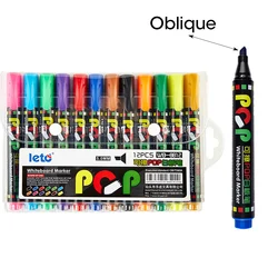 Vibrant Erasable Whiteboard Marker Set - Non - Toxic, Refillable, High Capacity for Office & Educational Use (12color Oblique)