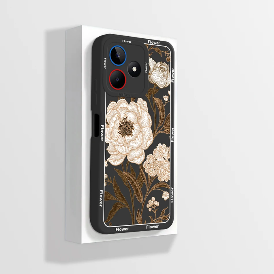 Elegant Floral Phone Case with Full Camera Protection - Realme Note 50