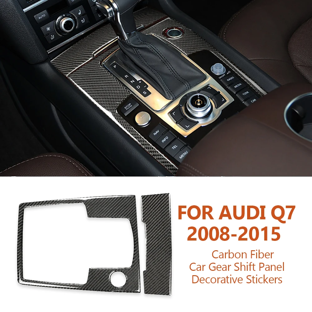 

For Audi Q7 2008-2015 Carbon Fiber Car Gear Shift Cigarette Lighter Panel Decorative Stickers Auto Interior Modify Accesorios