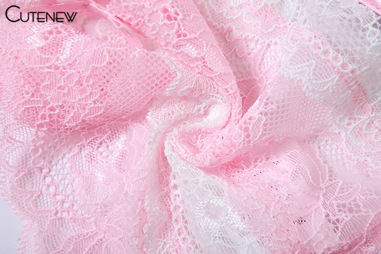 Pink Sweet Suspender Sexy Patchwork Tank Top Women Summer Camisole Sleeveless Slim Lace Vest Casual Lady Streetwear New