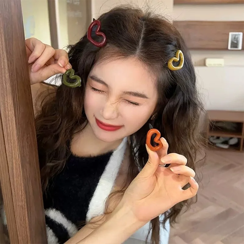8 Pz/Set Bella Forcina 8 Colori Donna Fermaglio Per Capelli Pinzas Para El Cabello Bambini Bambini A Forma Di Cuore Ragazze Accessori Per Capelli