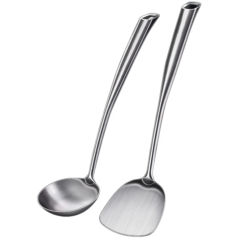 Cooking Utensils Set Luxury LFGB Certificate 304 Stainless Steel Family Scraper Stir Frying Spatula Serving Spoon Kitchen Cooking Baking Turner