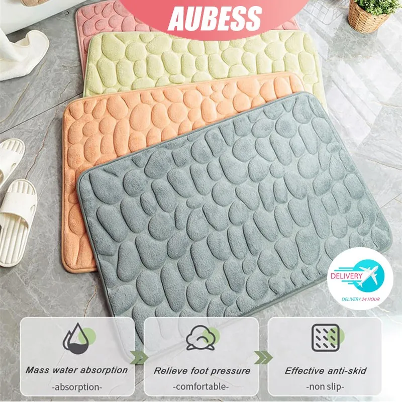 High Quality Pebble Bath Mat SBR Anti-Slip Bottom Design 3D Embossed Stone  Bathroom Carpet Massage Foot Mat Bathroom Rug - AliExpress