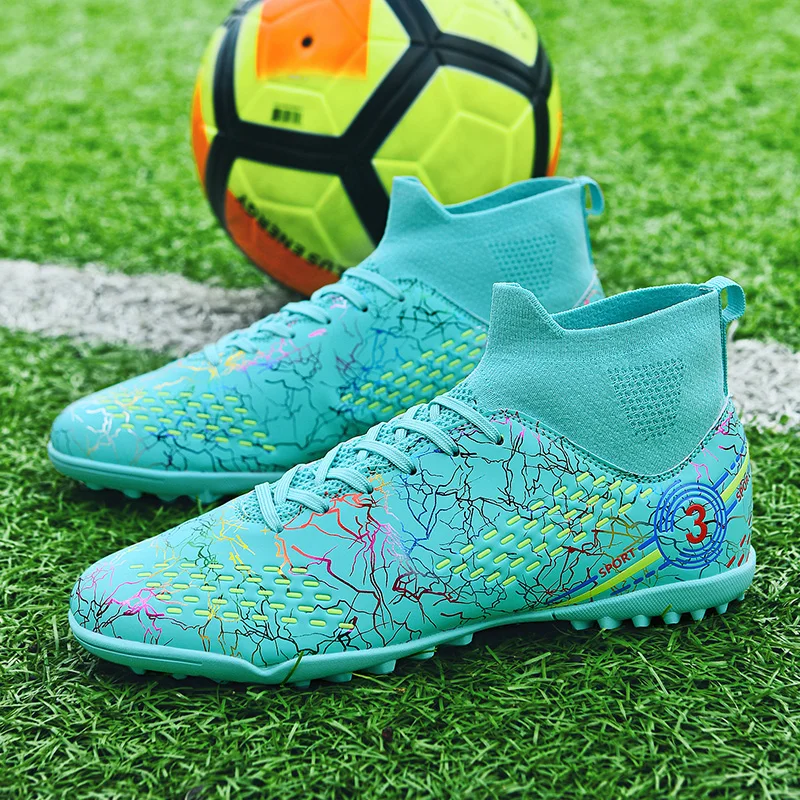 

Professional Turf Shoes Men Non Slip Football Boots Youth Outdoor Training Soccer Cleats Society Futsal Sneakers Male Chuteira