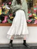Long Tulle Midi Skirts Womens  Autumn Elastic High Waist Mesh Tutu Pleated Skirts Female Black White Long Skirt Streetwear 4