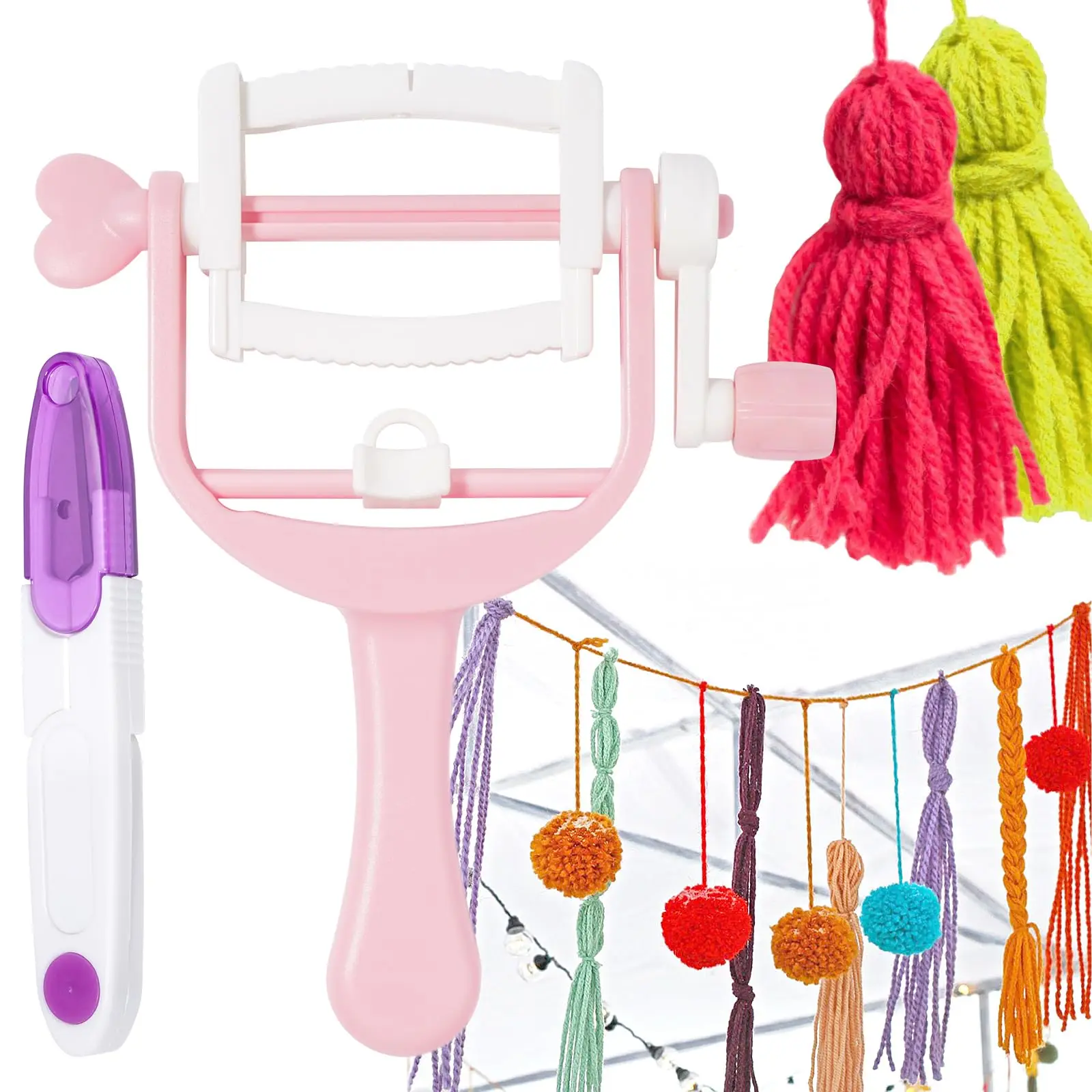 

1Set Pom Pom Maker Tassel Maker Winder ToolFor Fluff Ball Bobble Needle Weave DIY Wool Yarn Crochet Knitting Craft