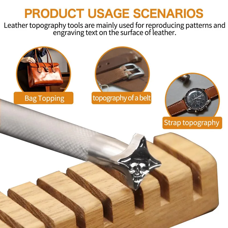 304 Stainless Steel Skull Pattern Leather Stamping Tool -Carving & Embossing Punch For Vegetable Tanned Leather DIY Leathercraft