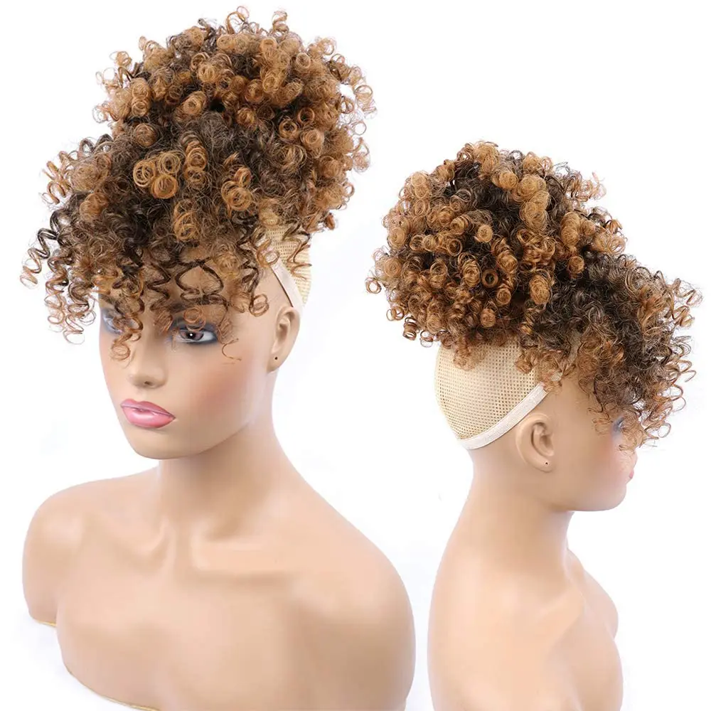 Synthetic Drawstring Ponytail with Bangs 2