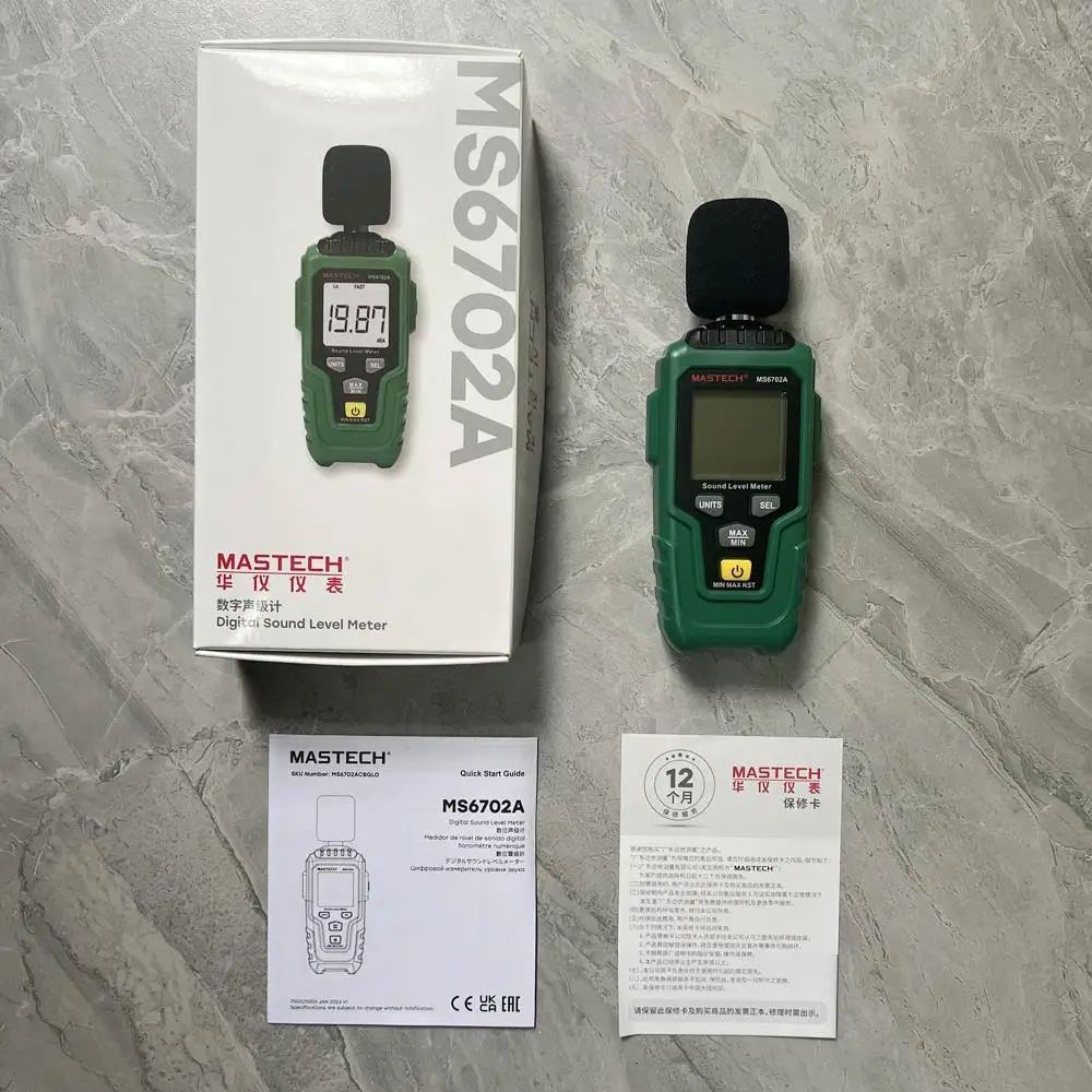 Mastech MS6702A Noise Measuring Instrument db Meter 35~135dB Mini Audio Sound Level Meter Decibel Monitor 6