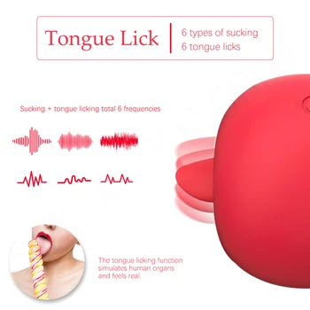 Women Masturbation Lick Vibator Sex Toy Tongue Licking Sucking Nipple Clitoral Stimulation Rose Vibartion Clitoris Stimulator 3