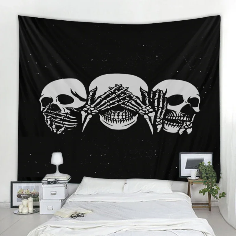 

Skull monster illustration decorative tapestry art deco blanket hanging bedroom living room mysterious mandala bohemia