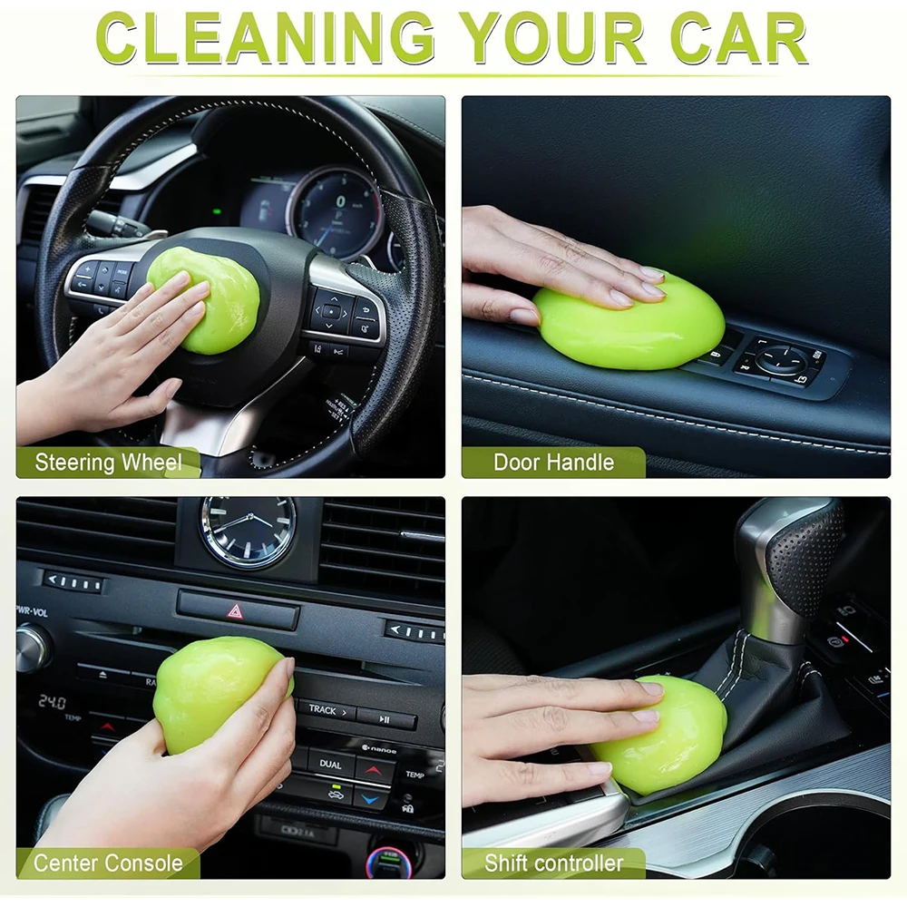 Multi-functional Cleaning Gel for Cars Keyboard Gaps Plant Ingredients Safety Use Magic Slime Mud with Brush for KIA CEE Venga