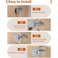 ชุดซ่อมบานพับตู้ 2-100 ชุด แผ่นซ่อมบานพับสแตนเลส พร้อมสกรูยึดสำหรับเฟอร์นิเจอร์ครัว 5