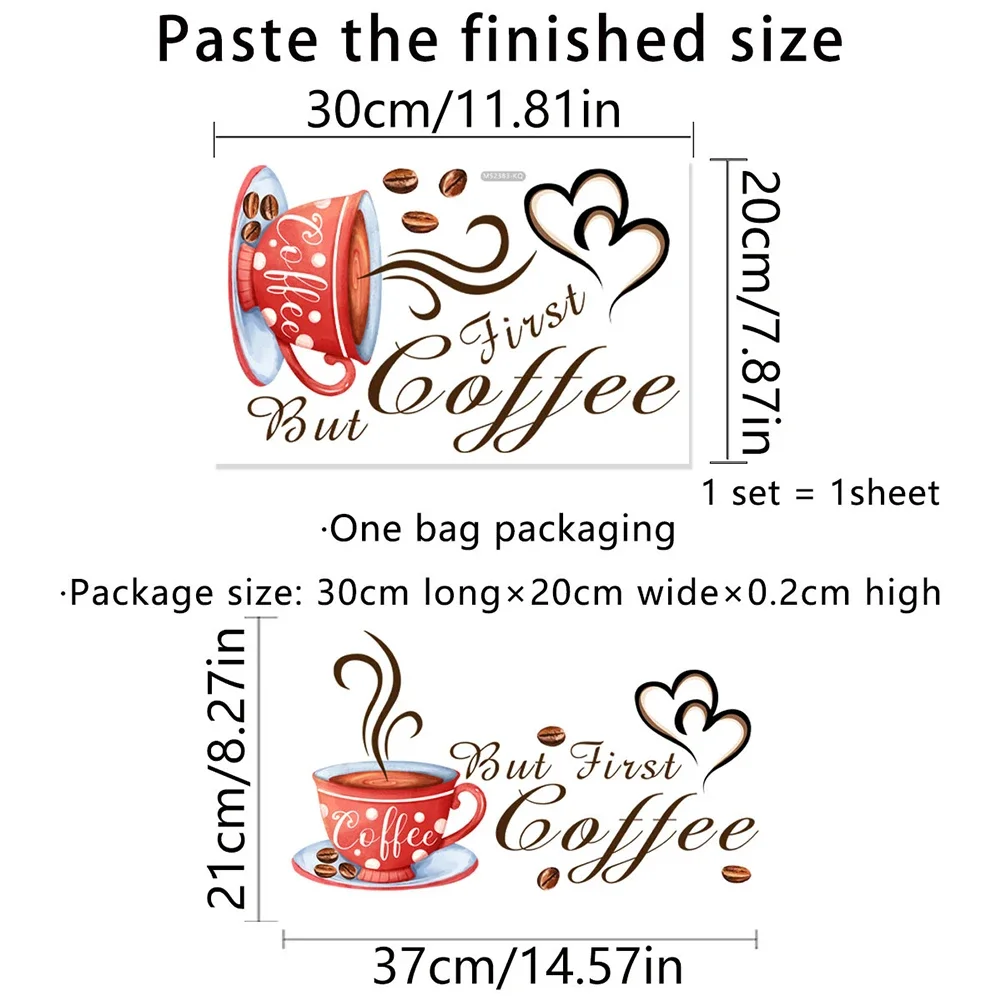 Coffee Cup Wall Stickers Cafe Vinyl Art Decals Pub Decals Kitchen Home Decor Indoor Design