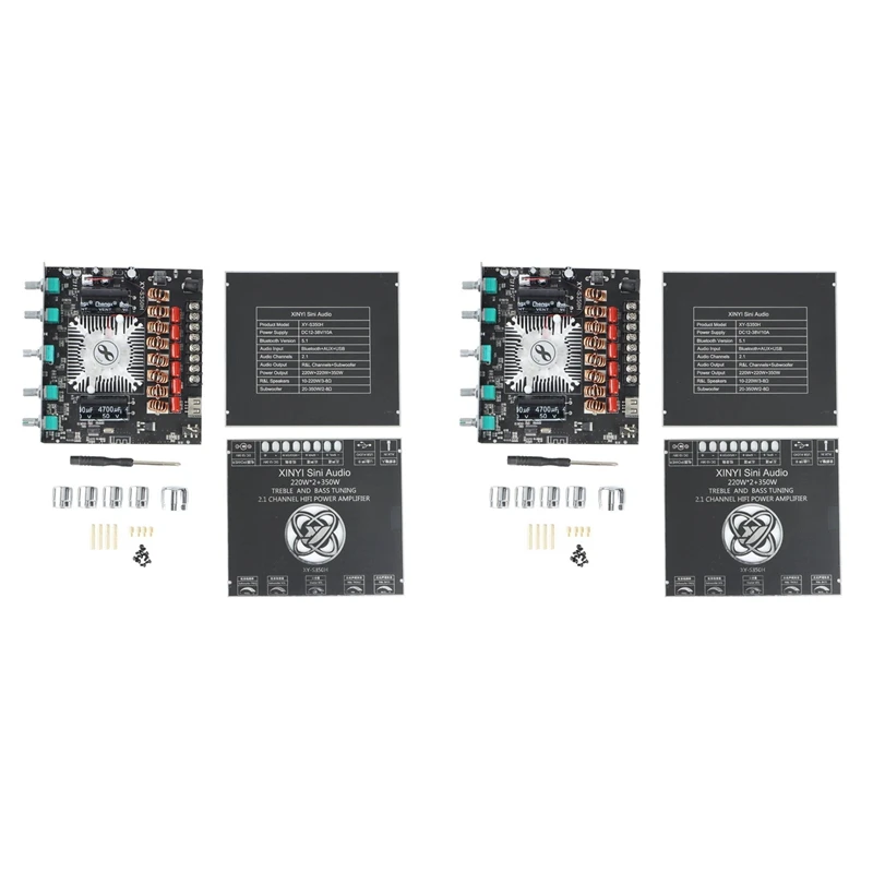 

2X XY-S350H 2.1 Channel TPA3251 Bluetooth Power Amplifier Board High Bass Subwoofer 220Wx2+350W