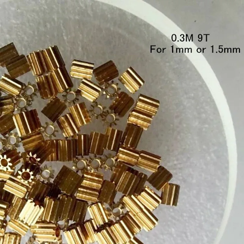 

10pcs/Lot 0.3 Modulus 9 Teeth Copper Gear hole For 1mm or 1.5mm 0.3M 9T Gear thickness 3.5mm / 4mm