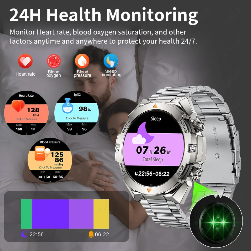 LIGE Ʈ ġ  1.46 HD ũ  ȭ  IP68  ɹڼ   ƮϽ ƮĿ SmartWatch