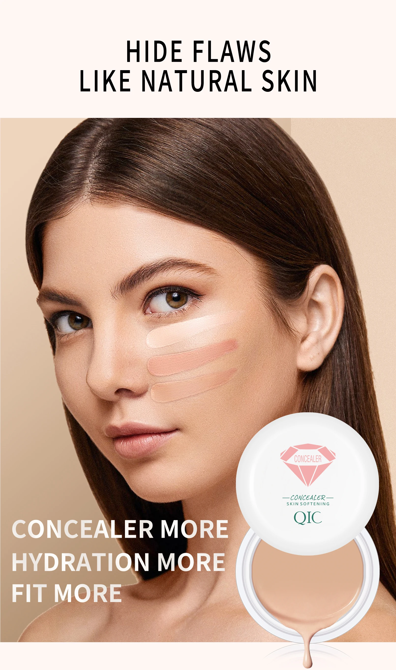 Description Picture 5 of itemWaterproof High Coverage Concealer Cream Makeup Long Lasting Cover Tattoo Dark Circles Perfecting Makeup Base makeup Cosmetics