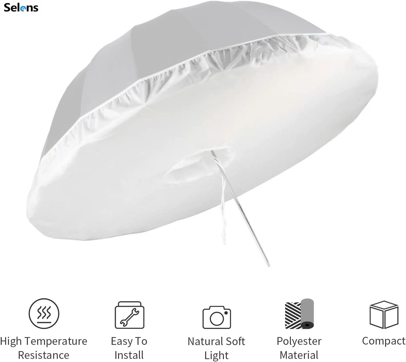 Selens 105/130/165cm Photography Soft Light Diffuser Cloth Reflective Umbrella Diffuser Cover
