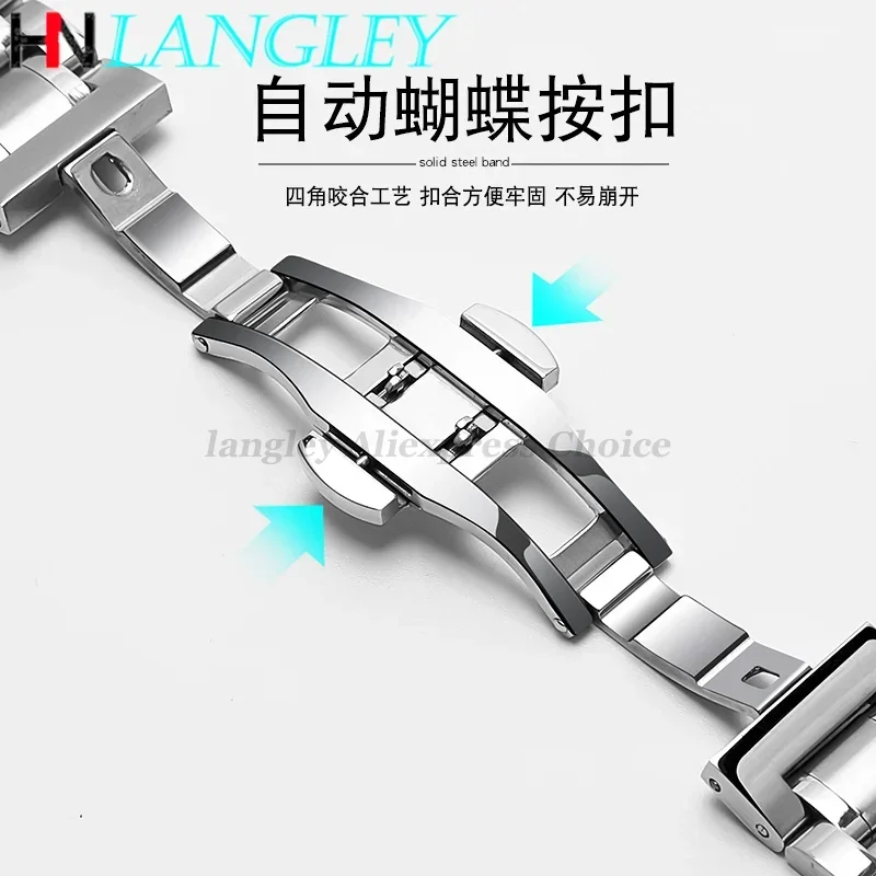Premium Stainless Steel Watch Band Bracelet - Master Crescent Series (12mm to 24mm)