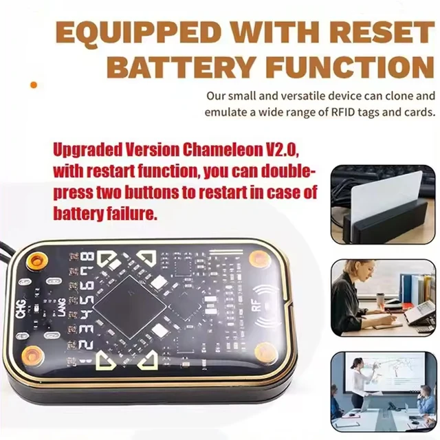 DIGIT-Chameleon Ultra V2.0 RFID Smart Chip Reader Emulator+2Xuid Keychain/CUID Card 125Khz 13.56Mhz Card Decode NFC Duplicator 4