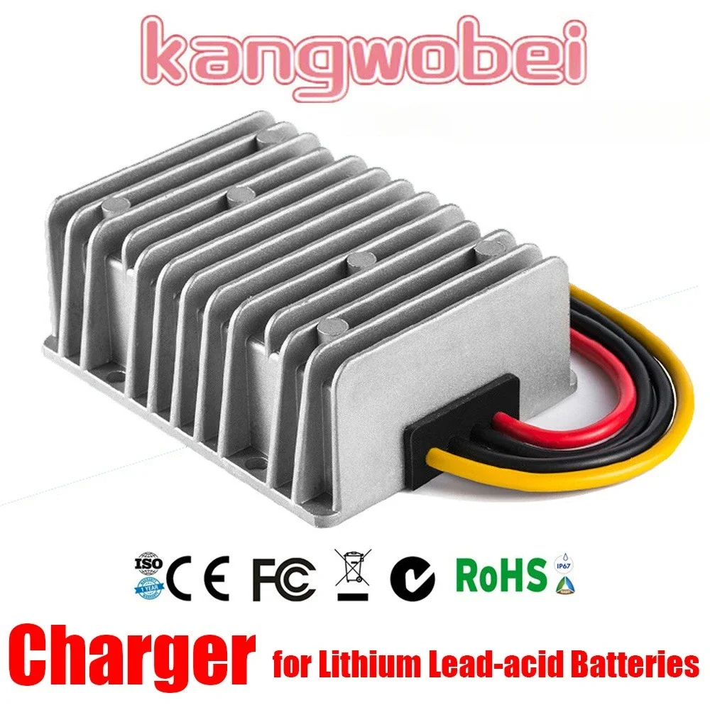 Carregador de Bateria Duplo para Baterias de Lítio Acidificadas ao Chumbo Lifepo4 dc 1035v 12v 24v a 14.6v 13.8v 16.8v 12.6v 20a