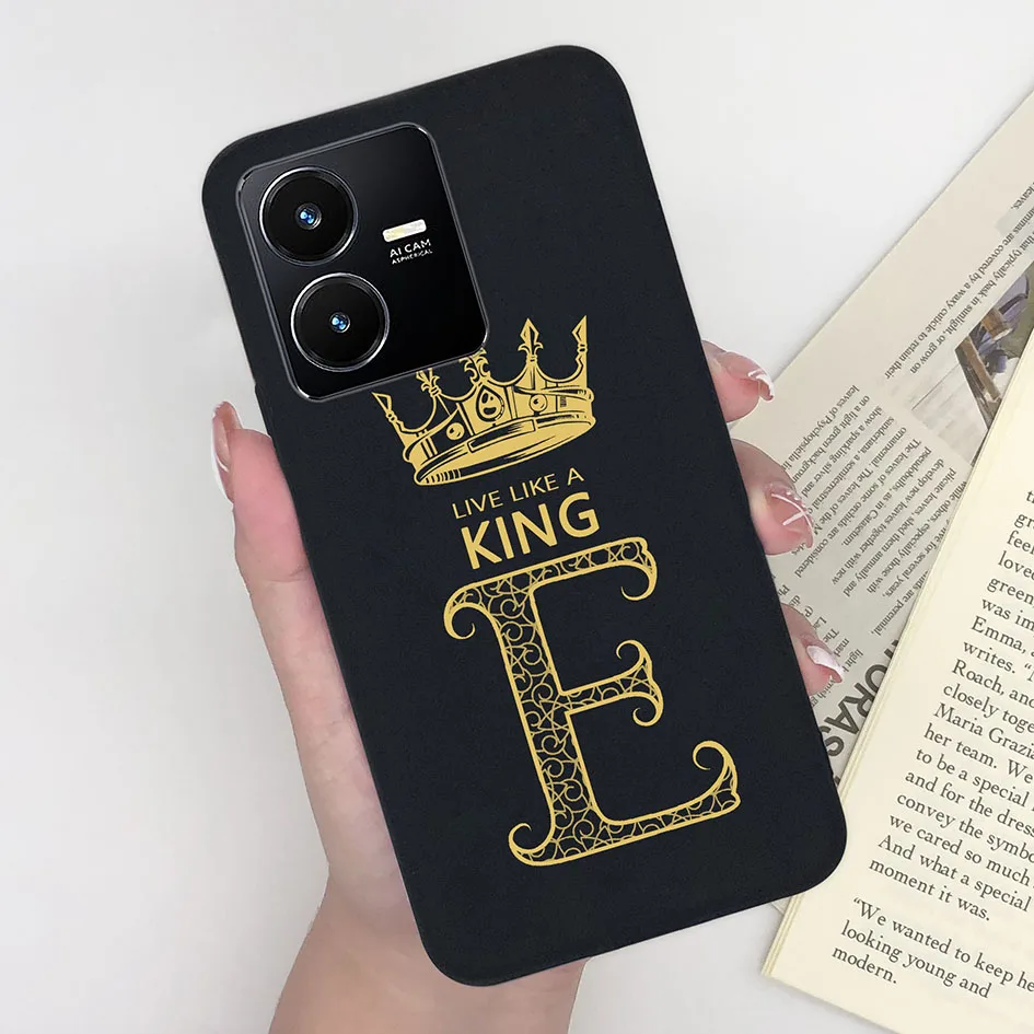 Luxury Fashion Matte Crown Alphabet Pattern Soft Phone Cover