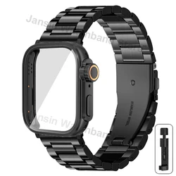 Premium Stainless Steel Wristband for Smartwatch - Ultra Case Included (Black - Black)