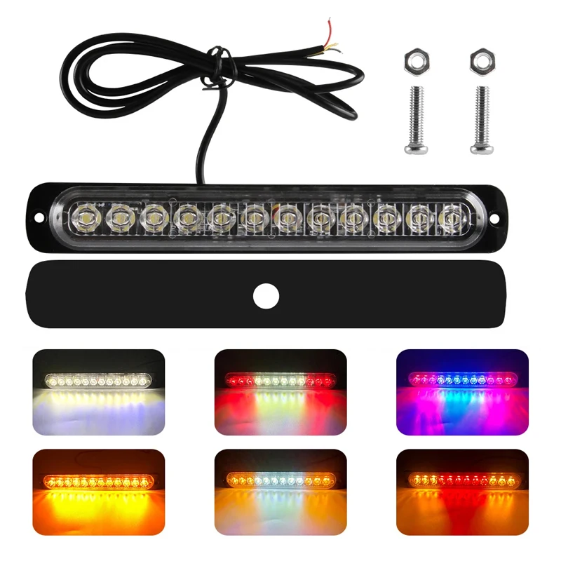 12 LED Strobe Warning Light Stroboscopes Led Side light Tail Lamp 18 ...