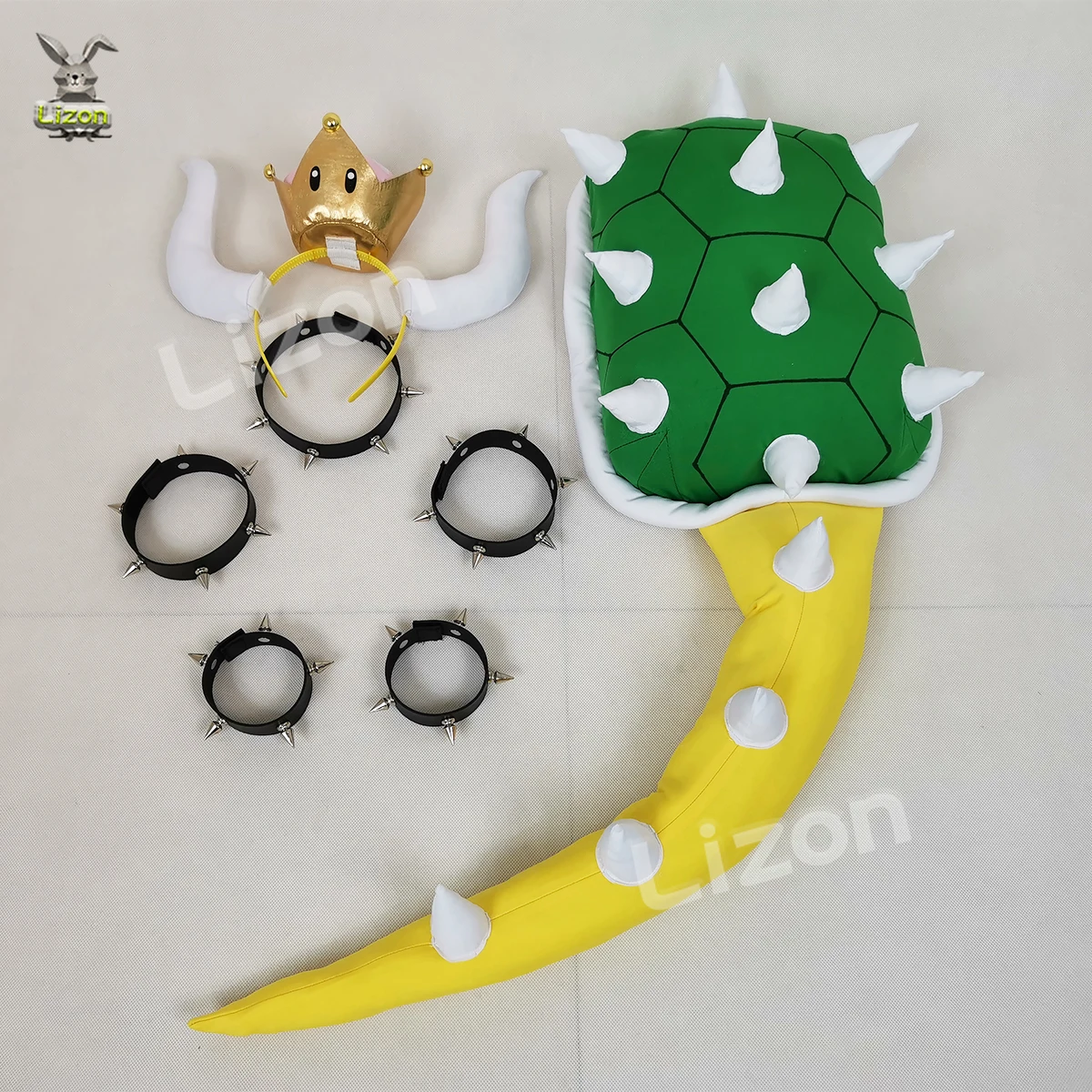 

Bowsette Princess Bowser Peach Saber Lily Cosplay Costume Dress Set with Horn and Turtle Shell Halloween Costumes for Women