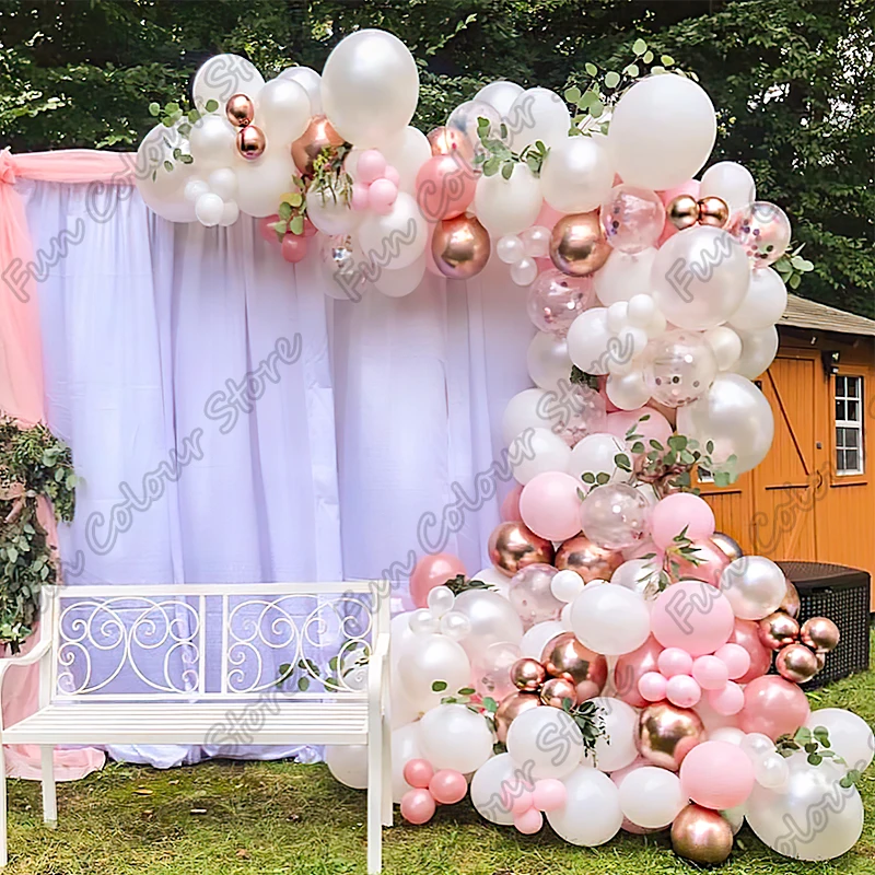 

Pearl White Maca Pink Latex Balloon Birthday Party Wedding Backdrop Garland Arch Kits Baby Shower Decoration Vacation Atmosphere