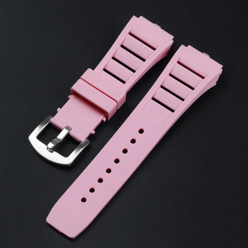 Silikon saat kayışı 21*17mm Yumuşak Su Geçirmez Sürüş Kauçuk Kordonlu Saat Richard Mille için RM011 saat kayışı Bilezikler Erkekler Kadınlar için